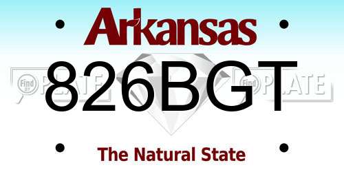 826BGT Arkansas License Plate