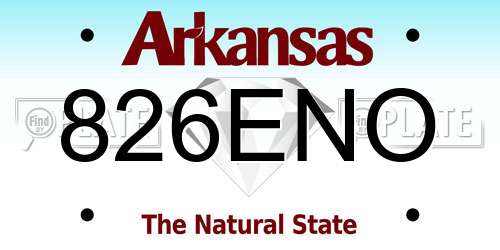 826ENO Arkansas License Plate