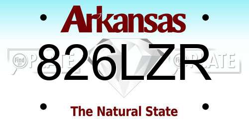 826LZR Arkansas License Plate