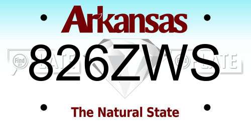 826ZWS Arkansas License Plate