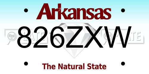 826ZXW Arkansas License Plate