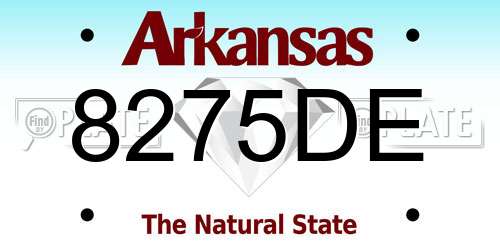 8275DE Arkansas License Plate