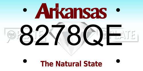 8278QE Arkansas License Plate