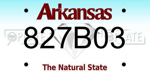 827B03 Arkansas License Plate