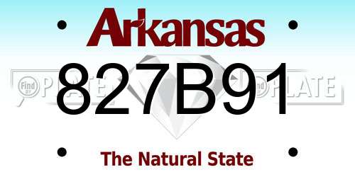 827B91 Arkansas License Plate