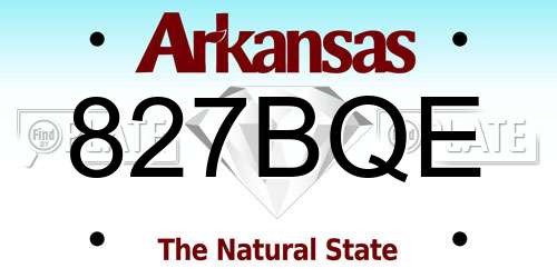 827BQE Arkansas License Plate