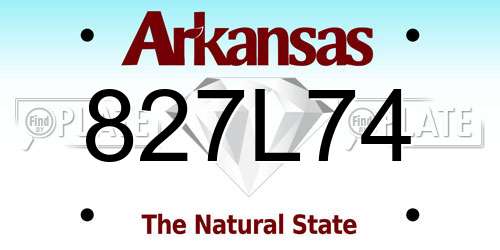 827L74 Arkansas License Plate
