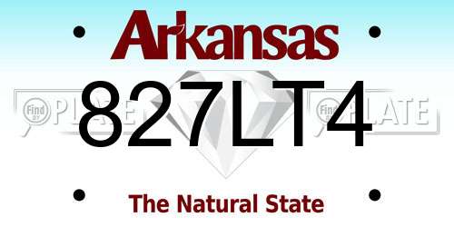 827LT4 Arkansas License Plate