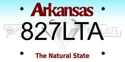 827LTA Arkansas License Plate