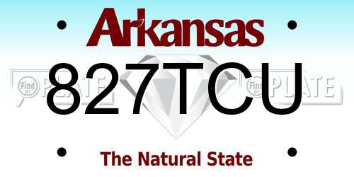 827TCU Arkansas License Plate