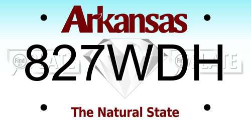 827WDH Arkansas License Plate