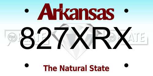 827XRX Arkansas License Plate