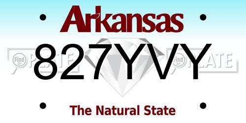 827YVY Arkansas License Plate