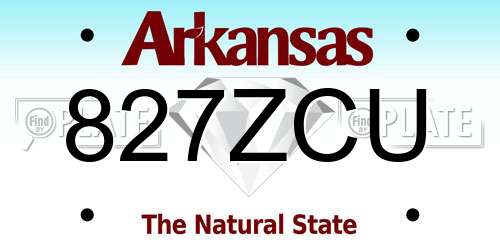 827ZCU Arkansas License Plate
