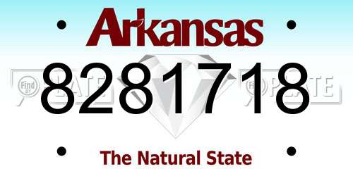 8281718 Arkansas License Plate