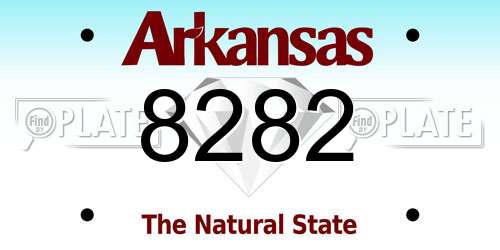 8282 Arkansas License Plate