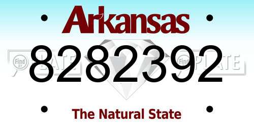 8282392 Arkansas License Plate