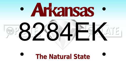 8284EK Arkansas License Plate