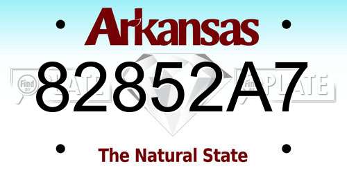 82852A7 Arkansas License Plate