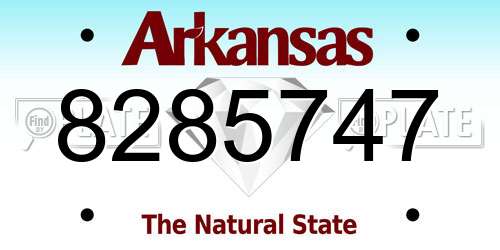 8285747 Arkansas License Plate
