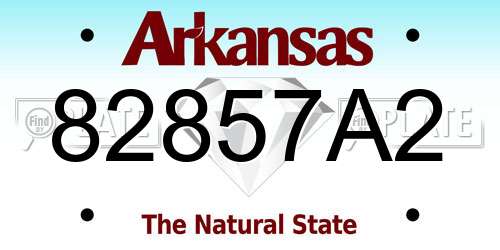 82857A2 Arkansas License Plate