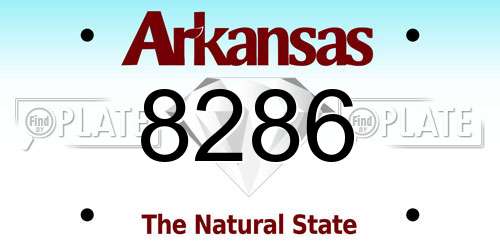 8286 Arkansas License Plate