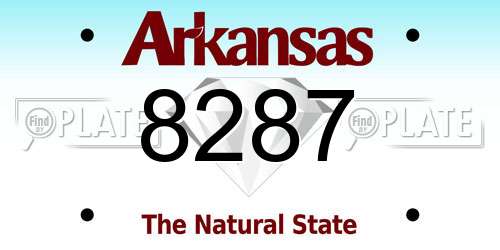 8287 Arkansas License Plate
