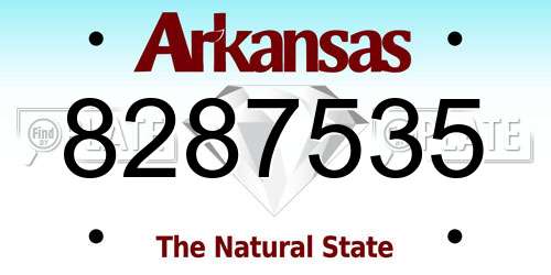 8287535 Arkansas License Plate