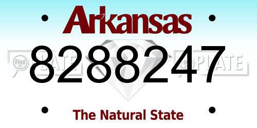 8288247 Arkansas License Plate