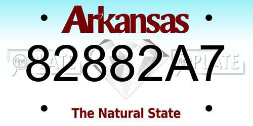 82882A7 Arkansas License Plate