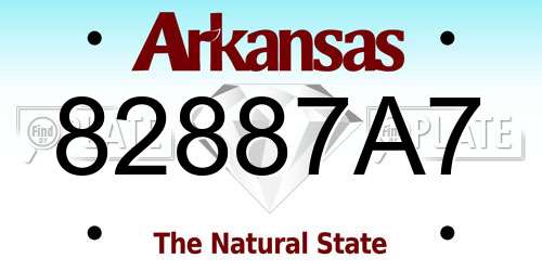 82887A7 Arkansas License Plate