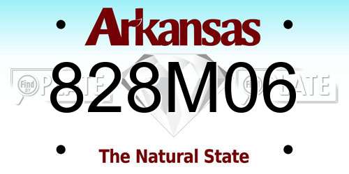 828M06 Arkansas License Plate