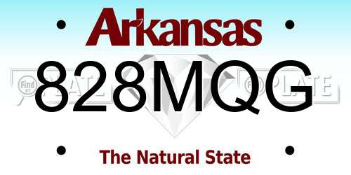 828MQG Arkansas License Plate
