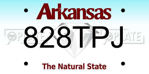 828TPJ Arkansas License Plate