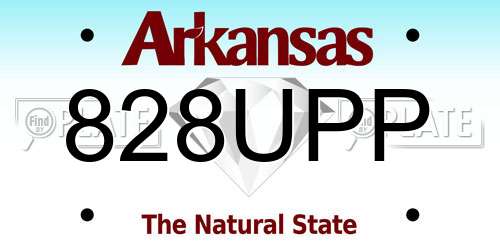 828UPP Arkansas License Plate