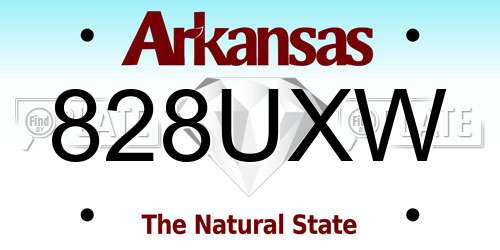 828UXW Arkansas License Plate
