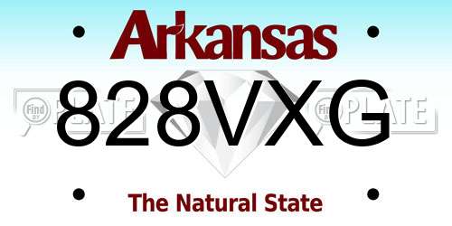 828VXG Arkansas License Plate