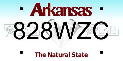 828WZC Arkansas License Plate