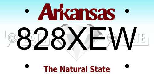 828XEW Arkansas License Plate