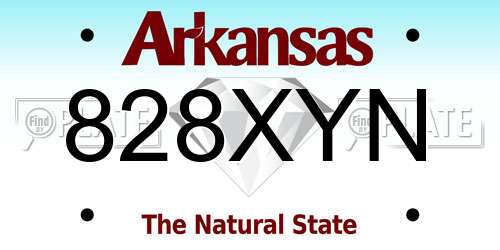 828XYN Arkansas License Plate