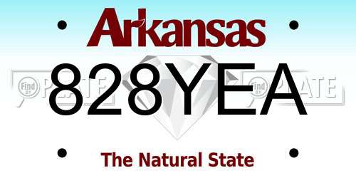 828YEA Arkansas License Plate