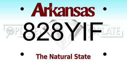828YIF Arkansas License Plate