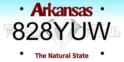 828YUW Arkansas License Plate