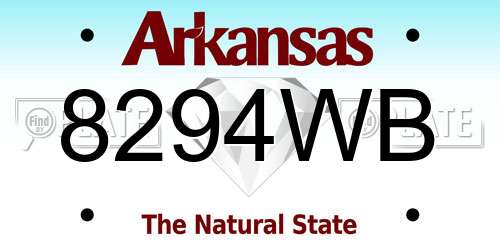 8294WB Arkansas License Plate
