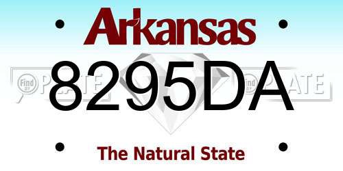 8295DA Arkansas License Plate