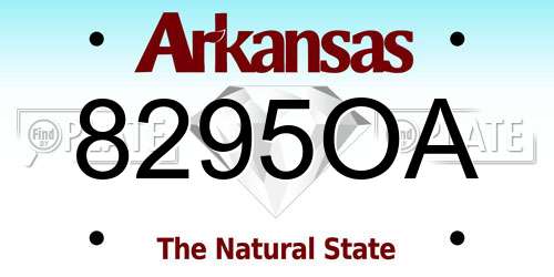 8295OA Arkansas License Plate