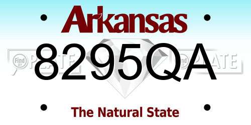 8295QA Arkansas License Plate