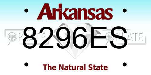 8296ES Arkansas License Plate
