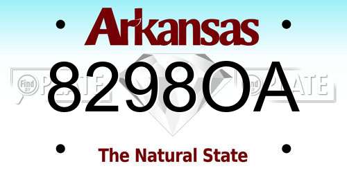 8298OA Arkansas License Plate
