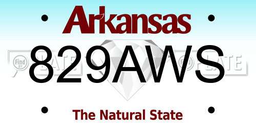 829AWS Arkansas License Plate